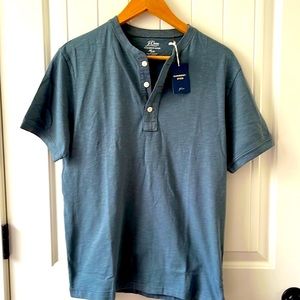 J. Crew garment dyed slub cotton henley shirt